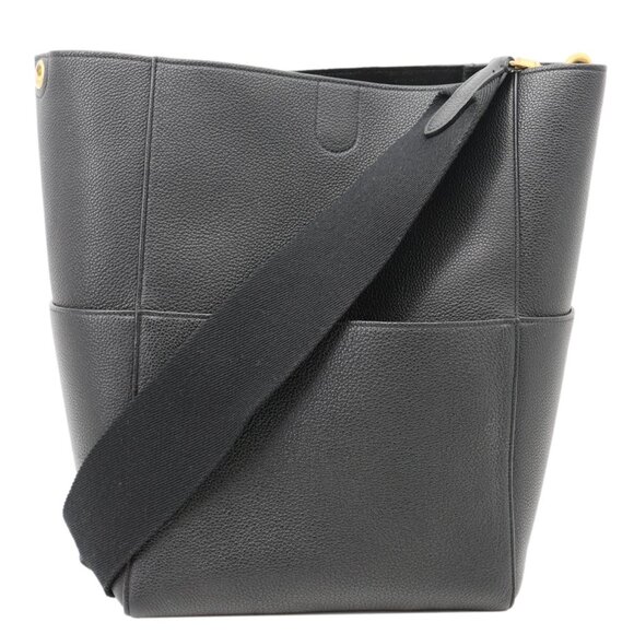 Celine  Sangle Bucket Soft Grained Calfskin Tote Bag Black - Picture 3 of 10